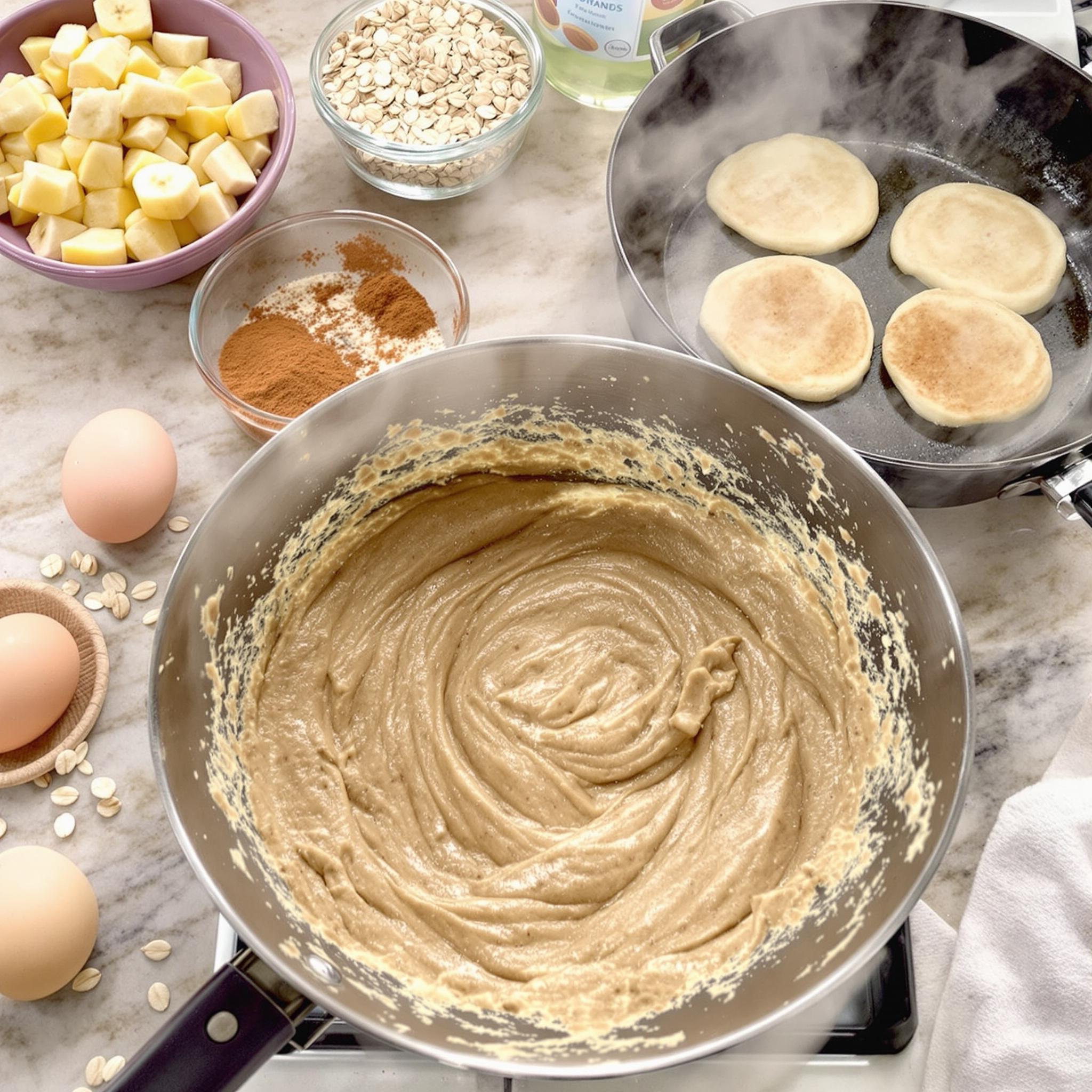 Banana Oatmeal Pancakes