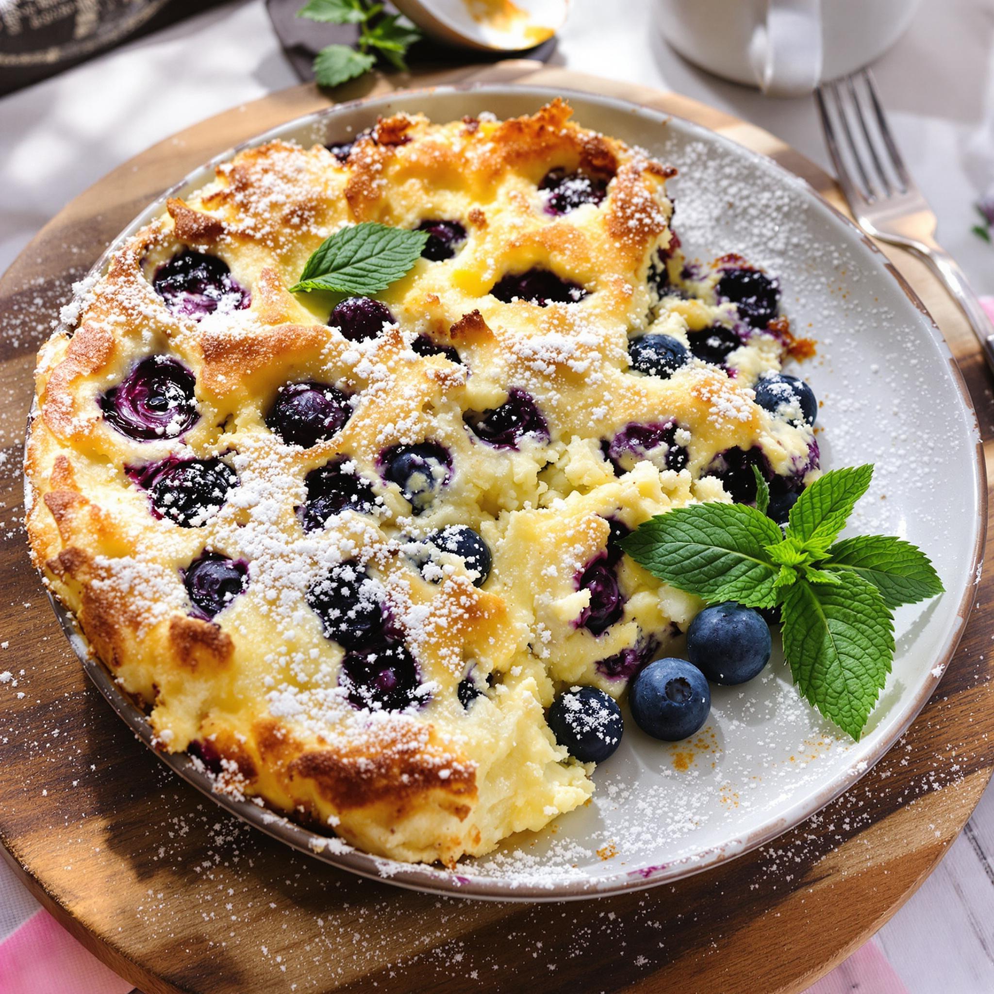 Blueberry cottage cheese breakfast bake