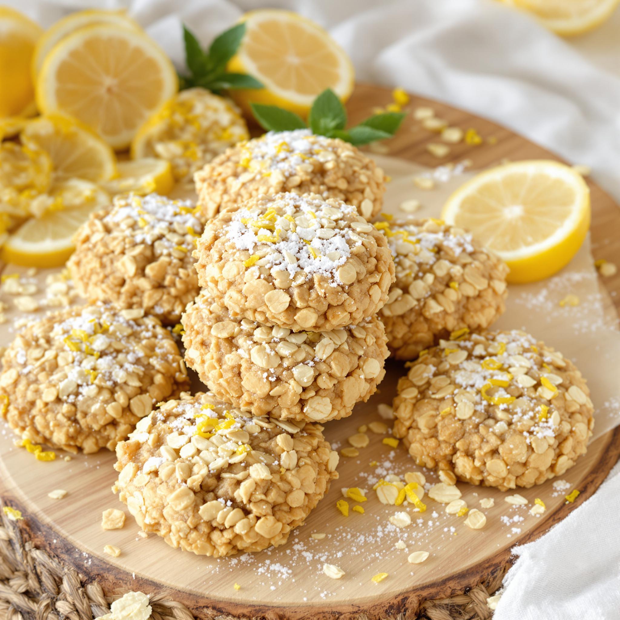 Lemon oatmeal no bake cookies
