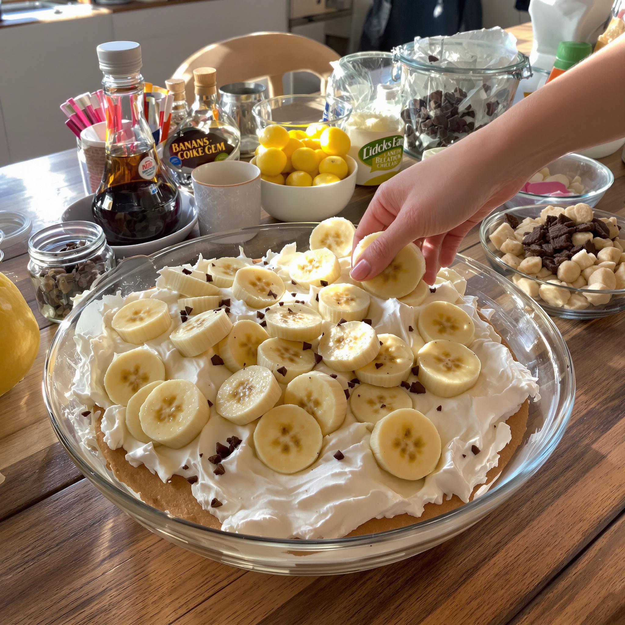No bake banana split cake