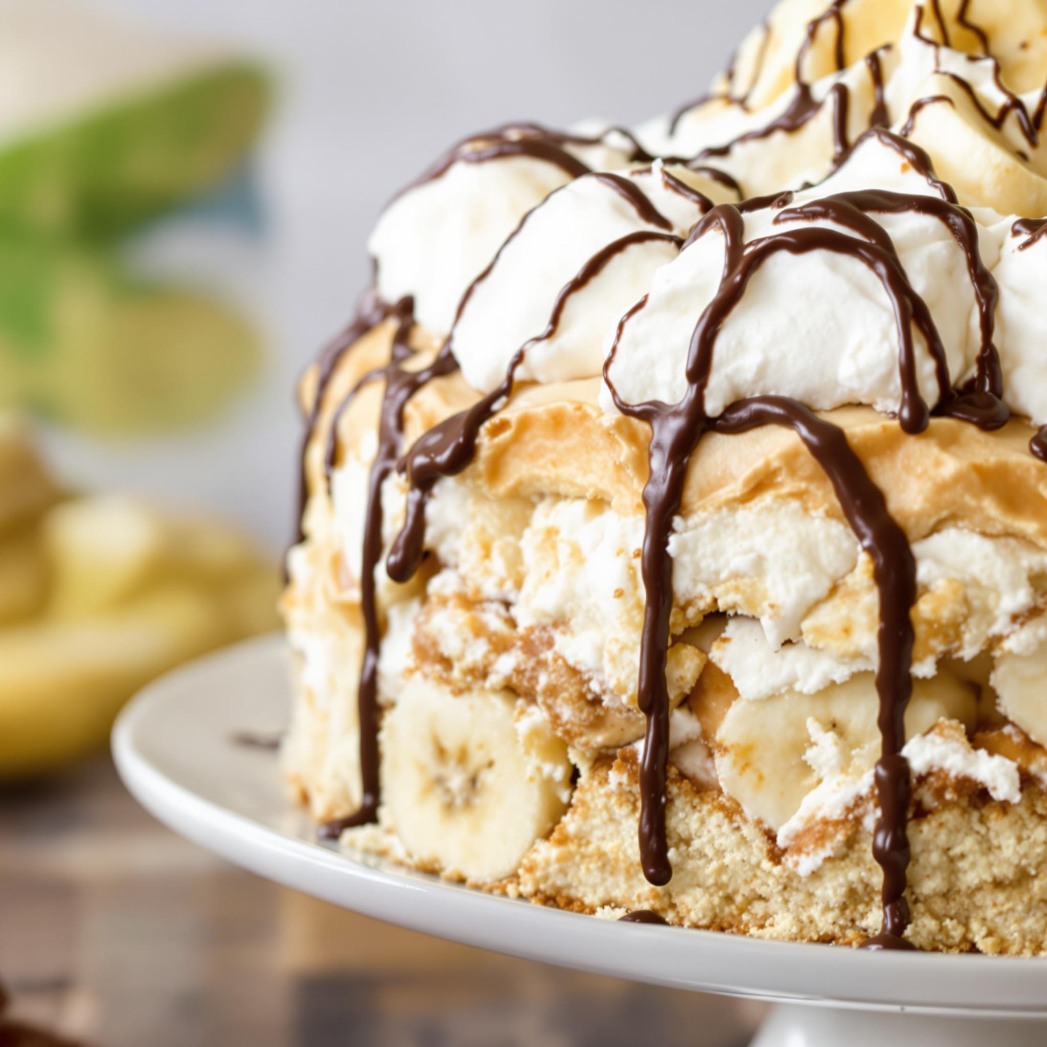 No bake banana split cake