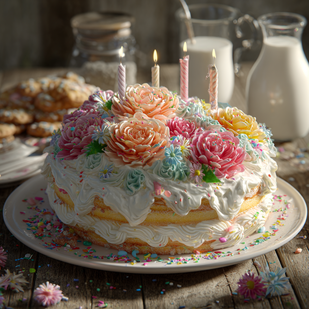 flower birthday cake