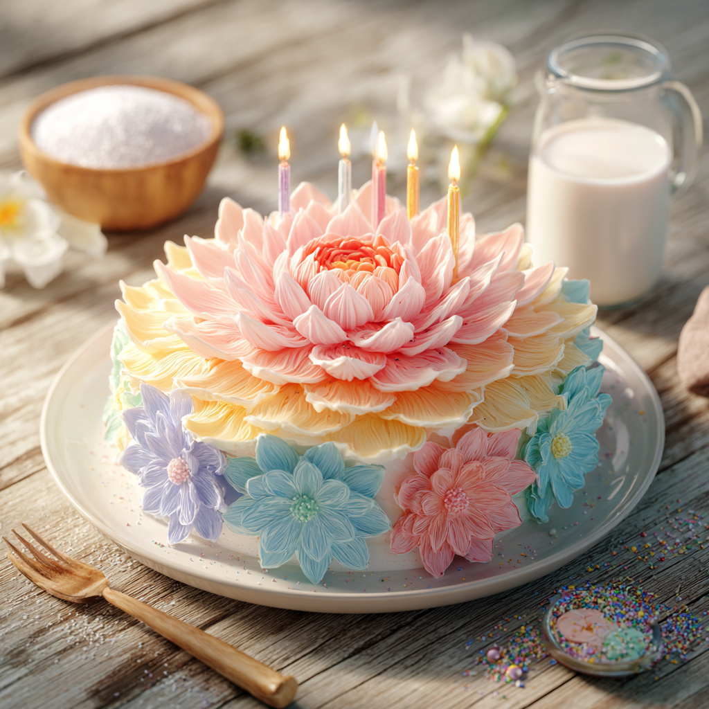 flower birthday cake