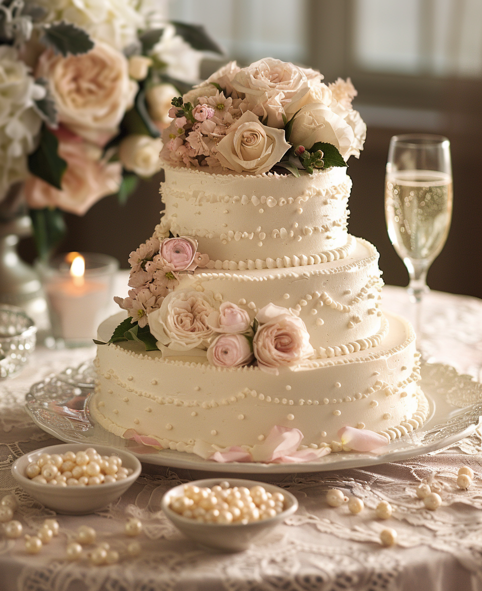 3 tier wedding cake