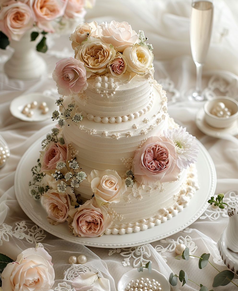 3 tier wedding cake