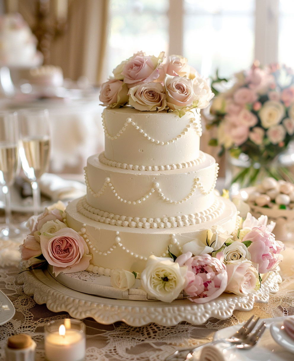3 tier wedding cake