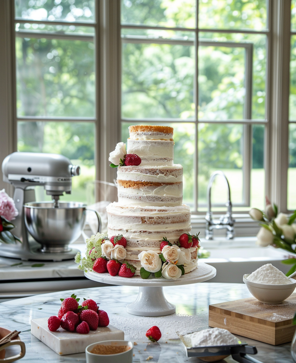 3 tier wedding cake
