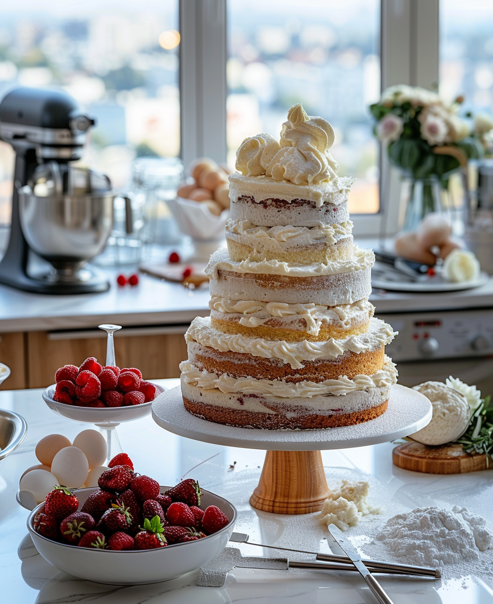 3 tier wedding cake
