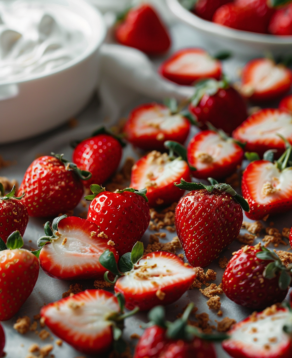 cheesecake deviled strawberries