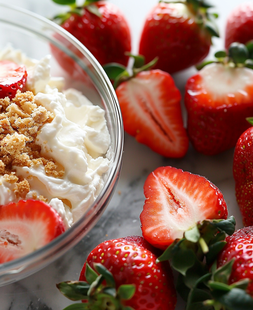 cheesecake deviled strawberries