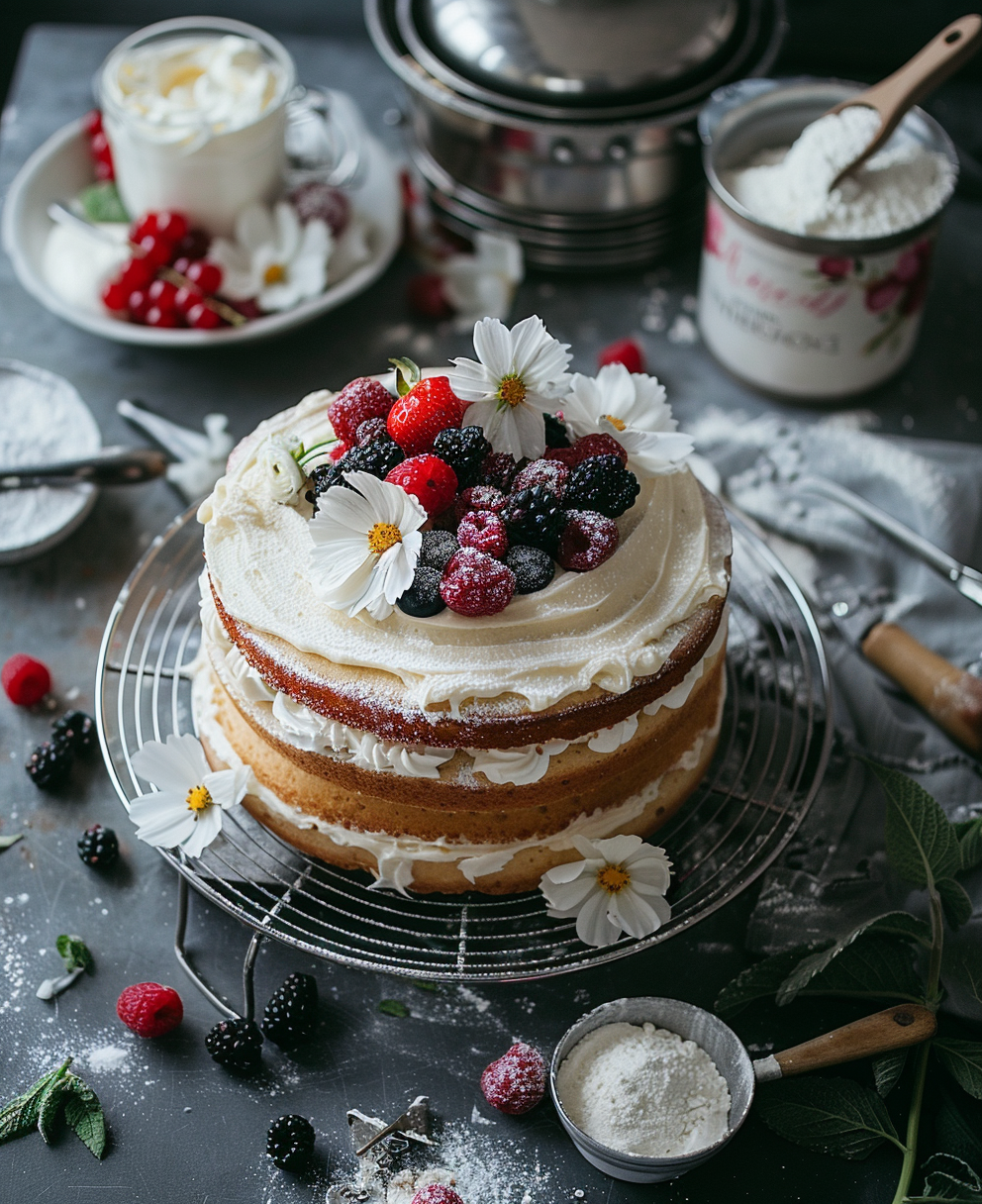 naked wedding cake