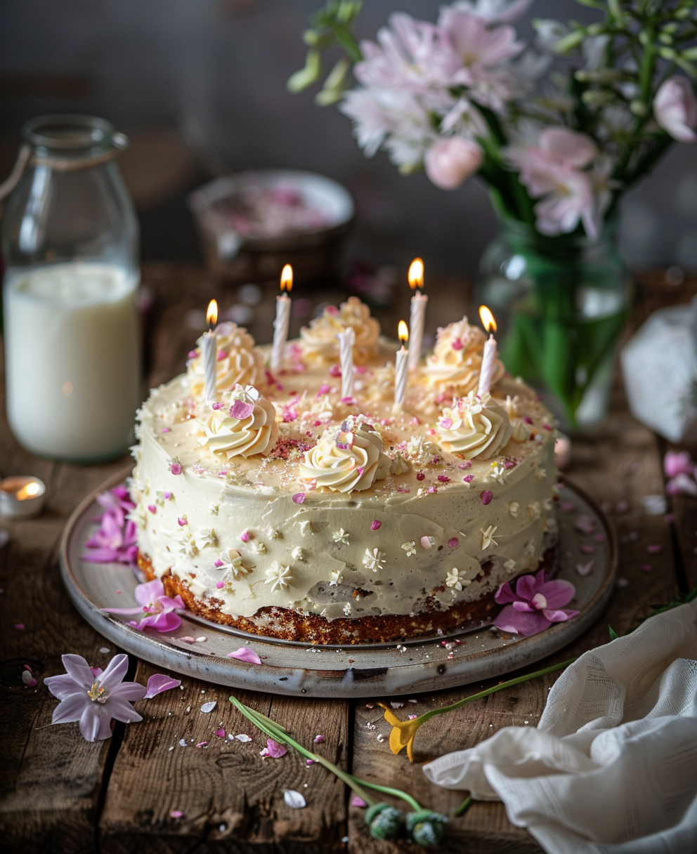 floral birthday cake