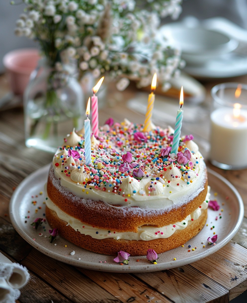 floral birthday cake