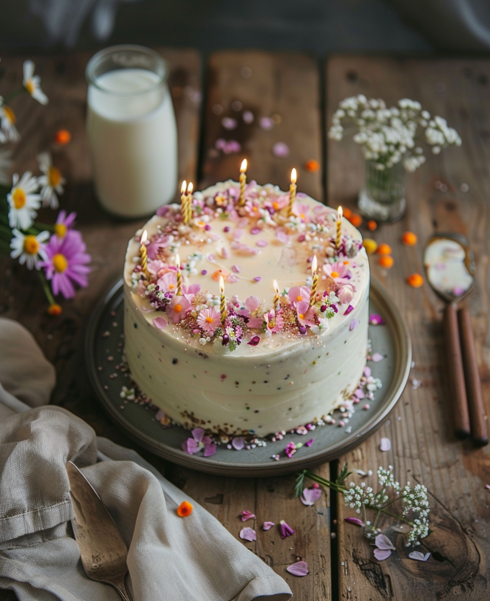 floral birthday cake