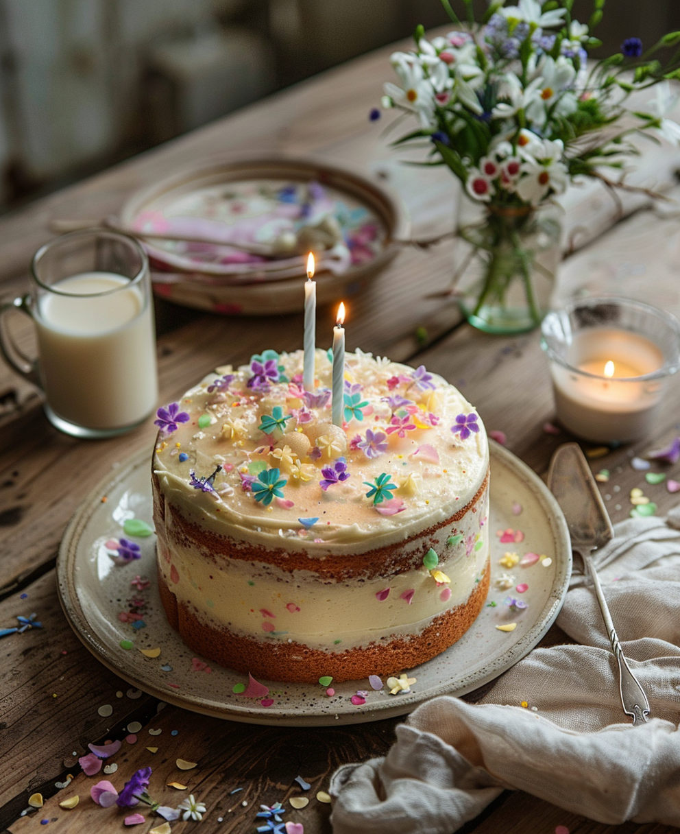 floral birthday cake