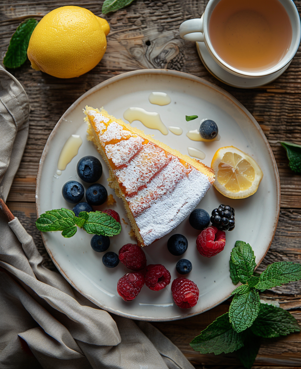 sugar free lemon cake sliced with iced glaze recipe