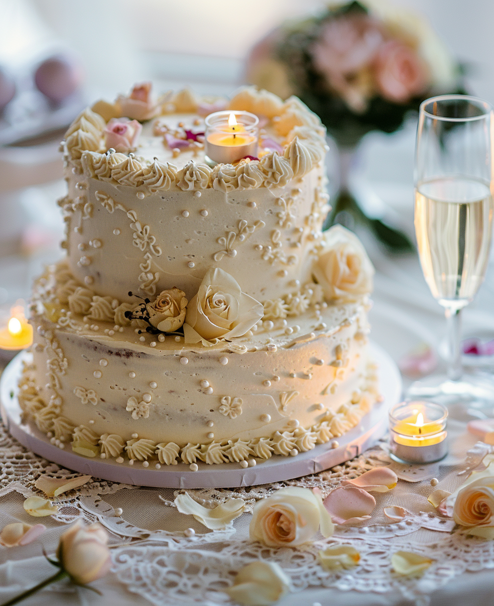 two tier wedding cake