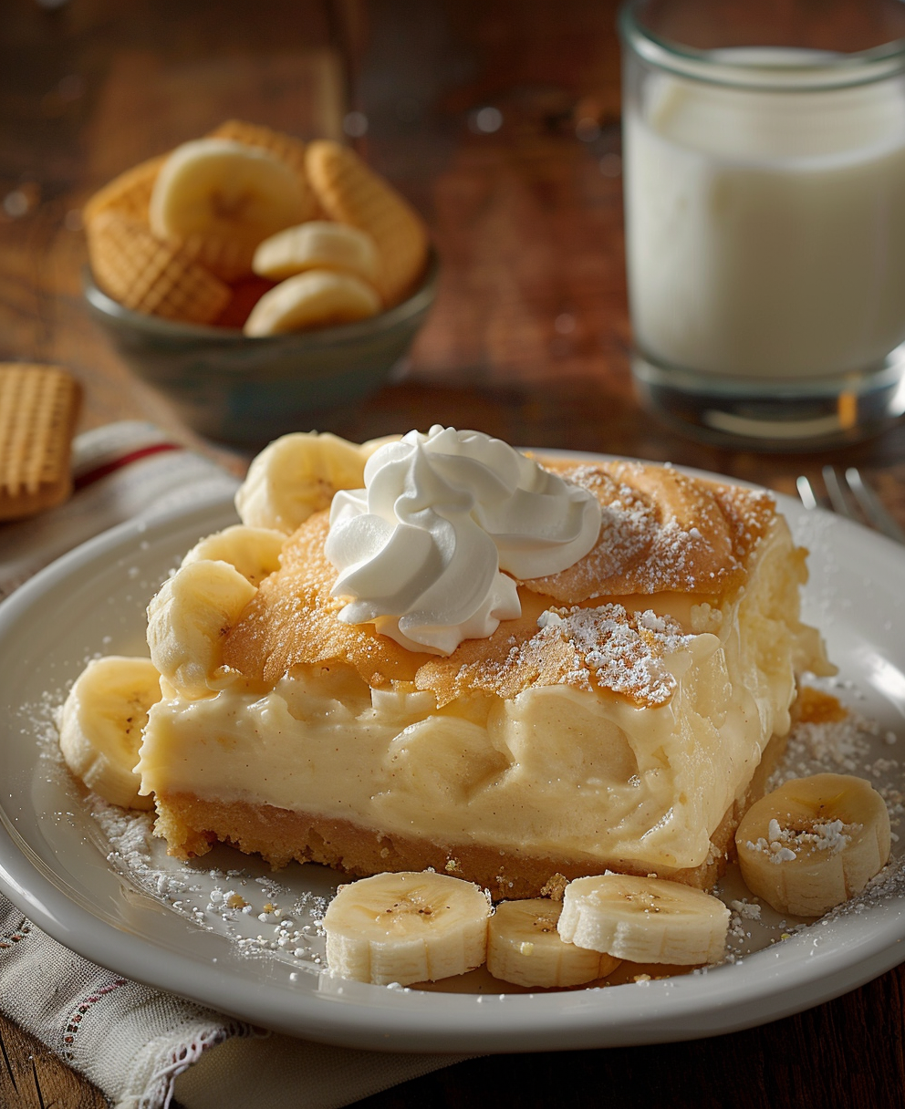 banana pudding poke cake