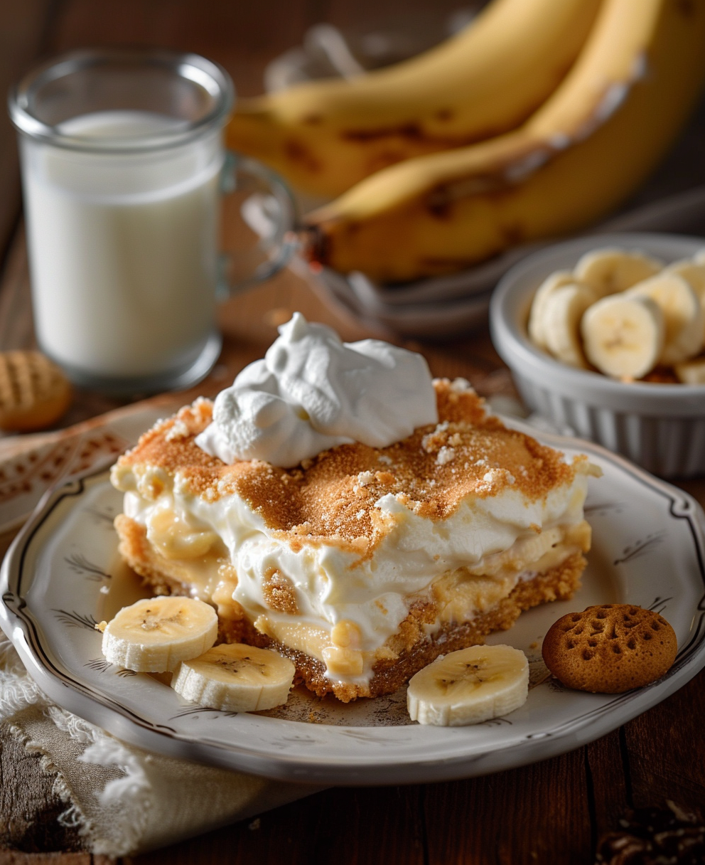 banana pudding poke cake