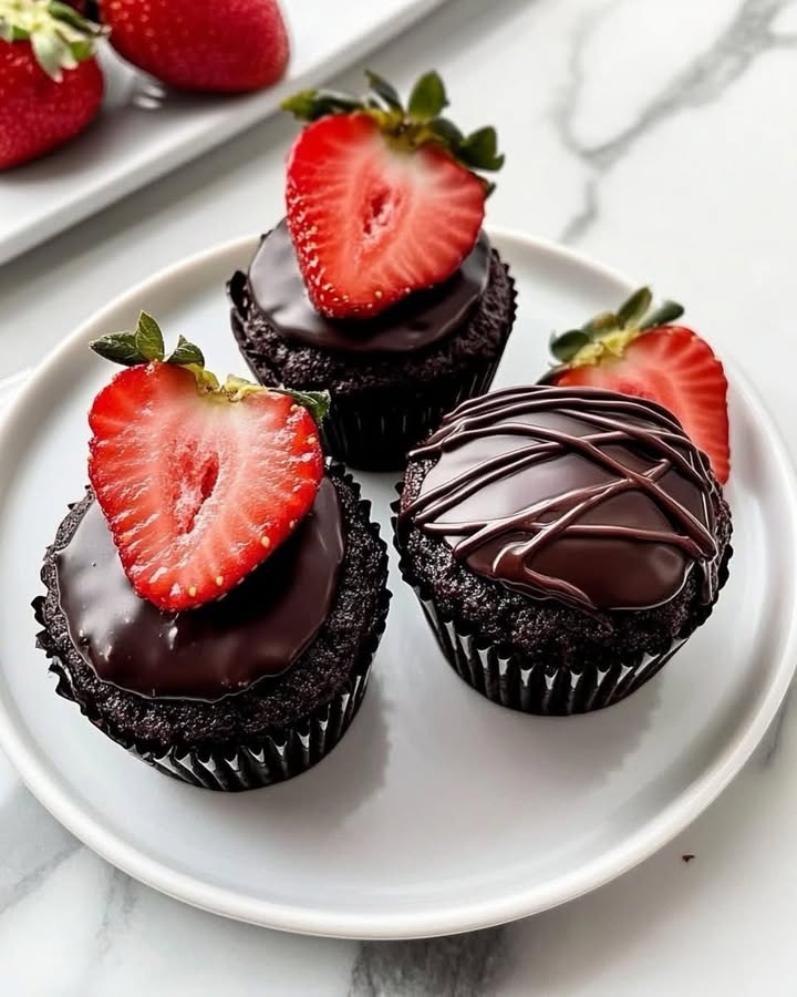 Chocolate Strawberry Cupcakes