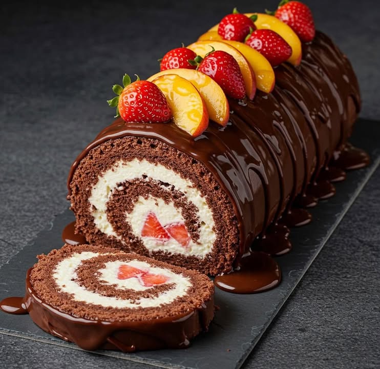 Strawberry Chocolate Roll