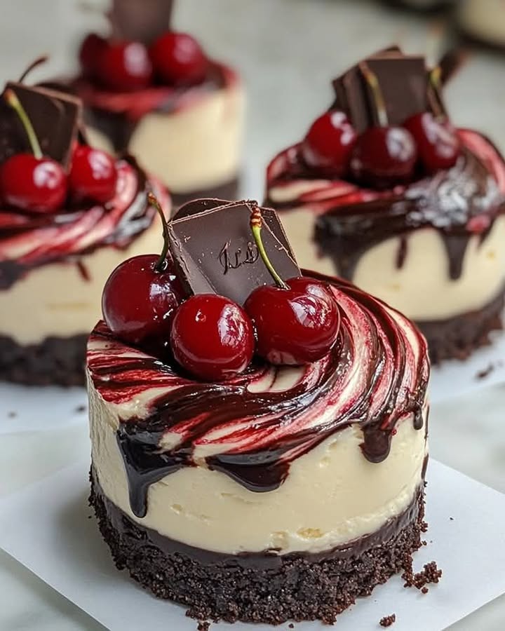 Cherry Chocolate Cheesecakes