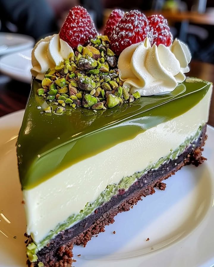 Pistachio White Chocolate Cheesecake