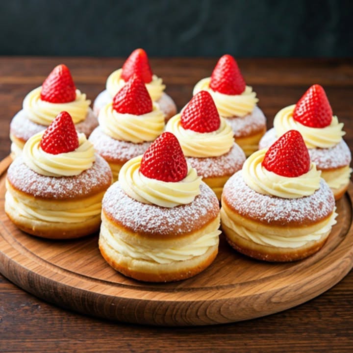 Strawberry Cream Donuts
