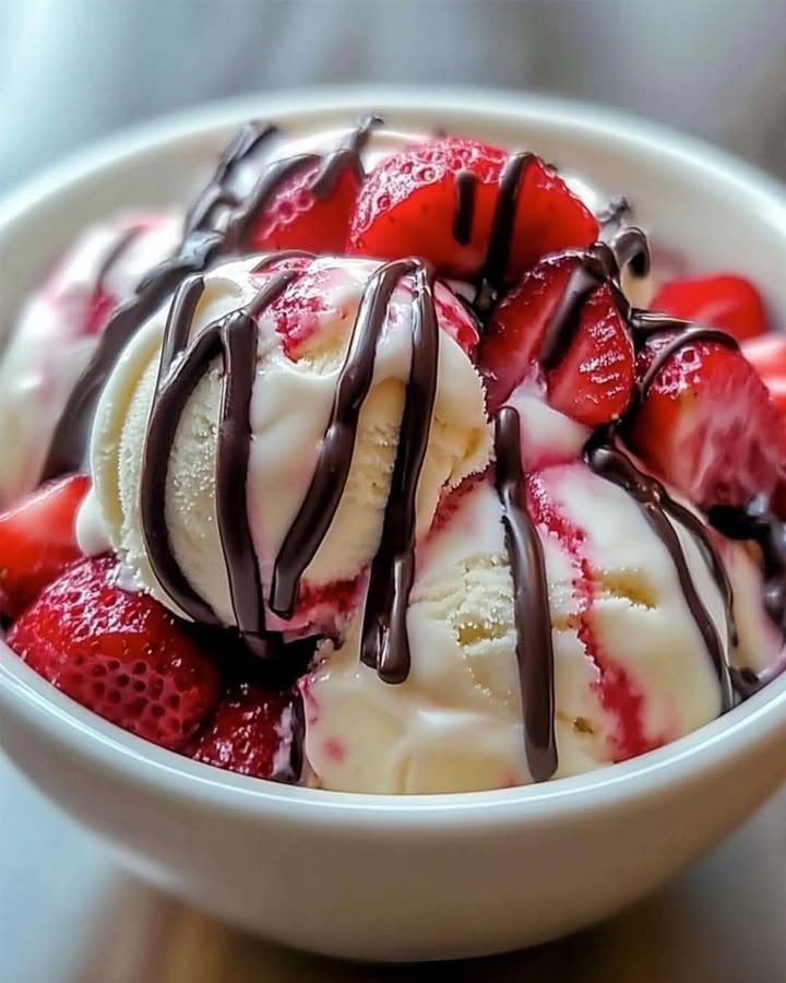 Strawberry Vanilla Ice Cream