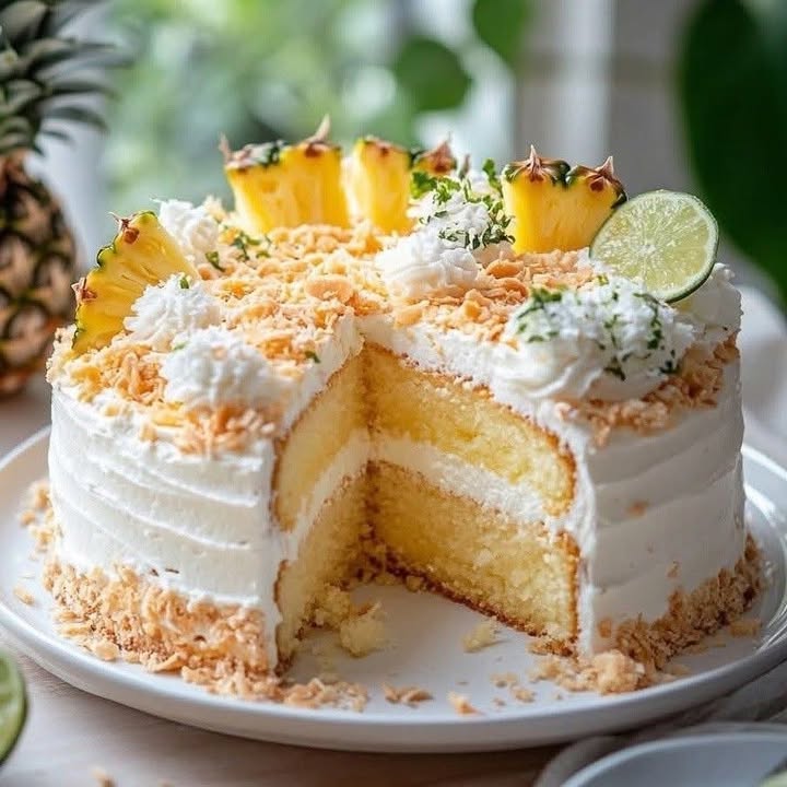 Tropical Pineapple Coconut Cake