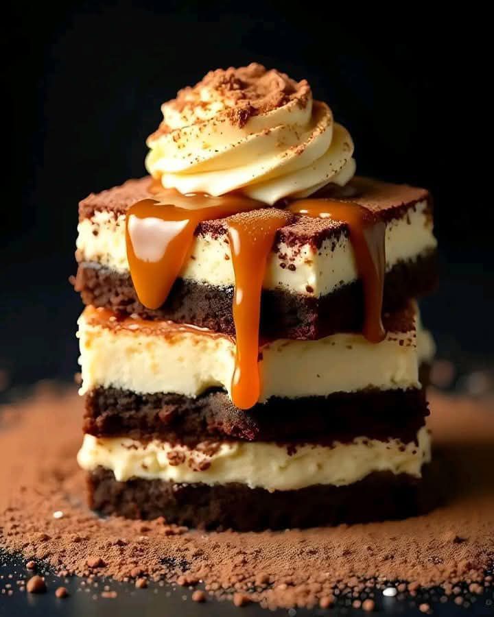Caramel Tiramisu Brownies