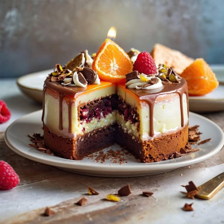 Raspberry Chocolate Cheesecake