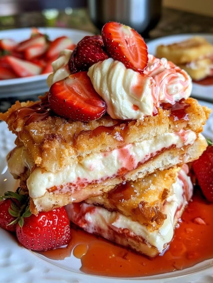 Fried Strawberry Cheesecake Sandwiches