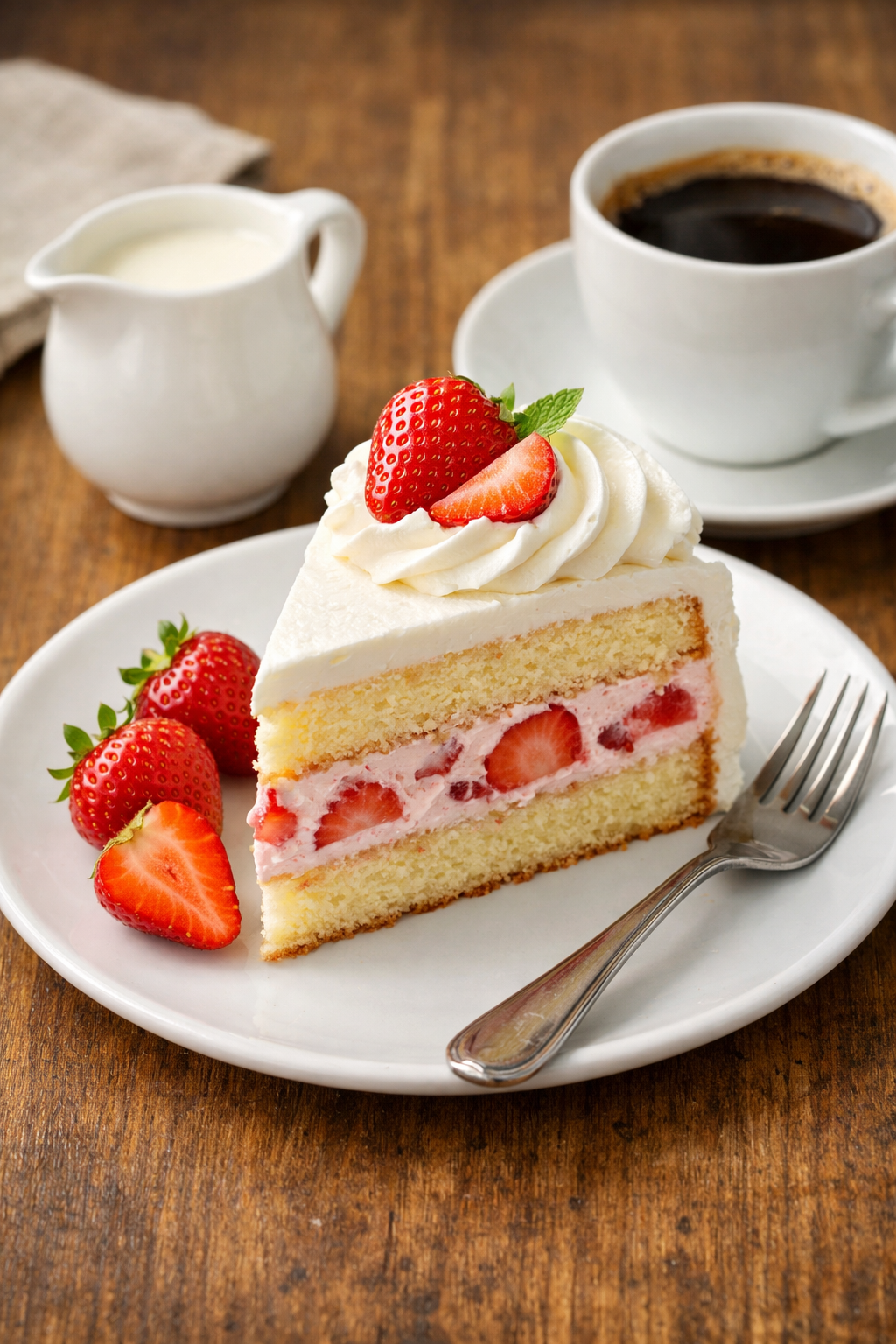 strawberry whipped cream cake