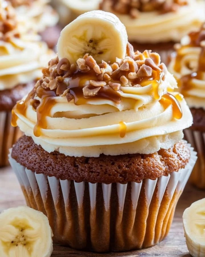Caramel Banana Cupcakes