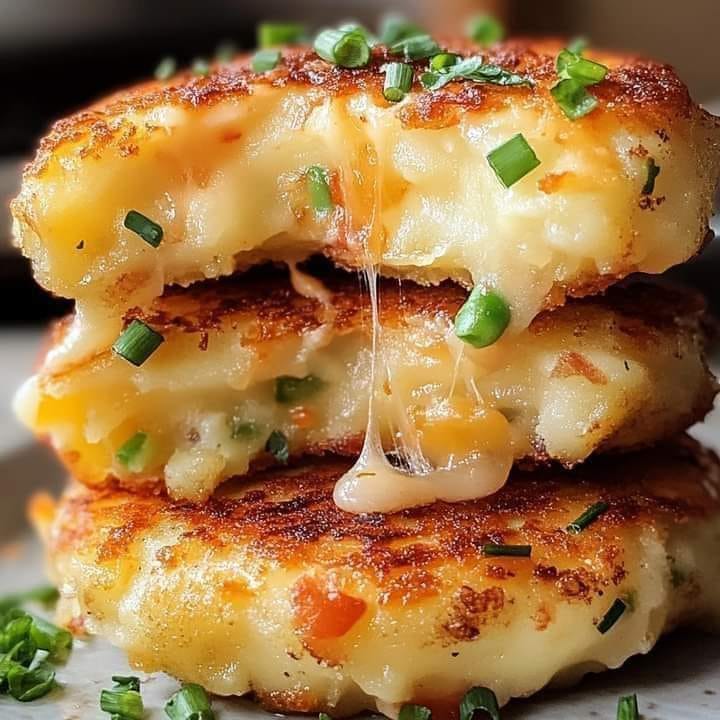 Cheese-Stuffed Potato Cakes
