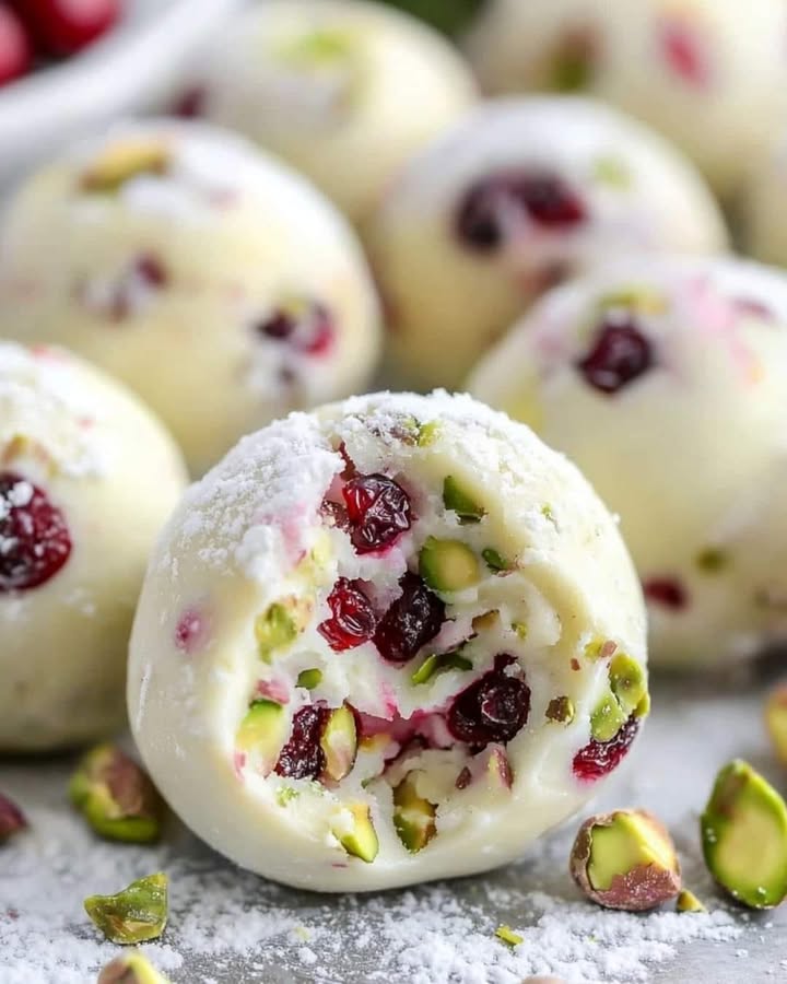 Cranberry Pistachio Truffles
