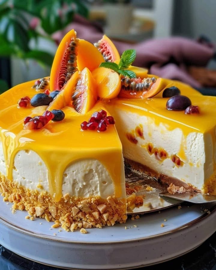 Mango Passionfruit Cheesecake