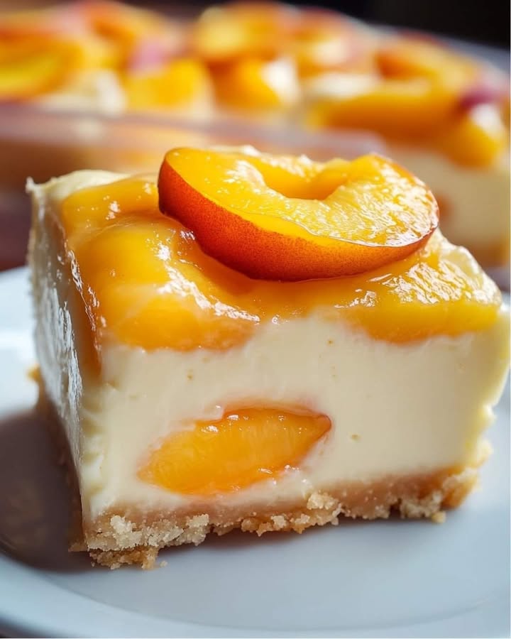 Peach Cream Cheesecake Bars