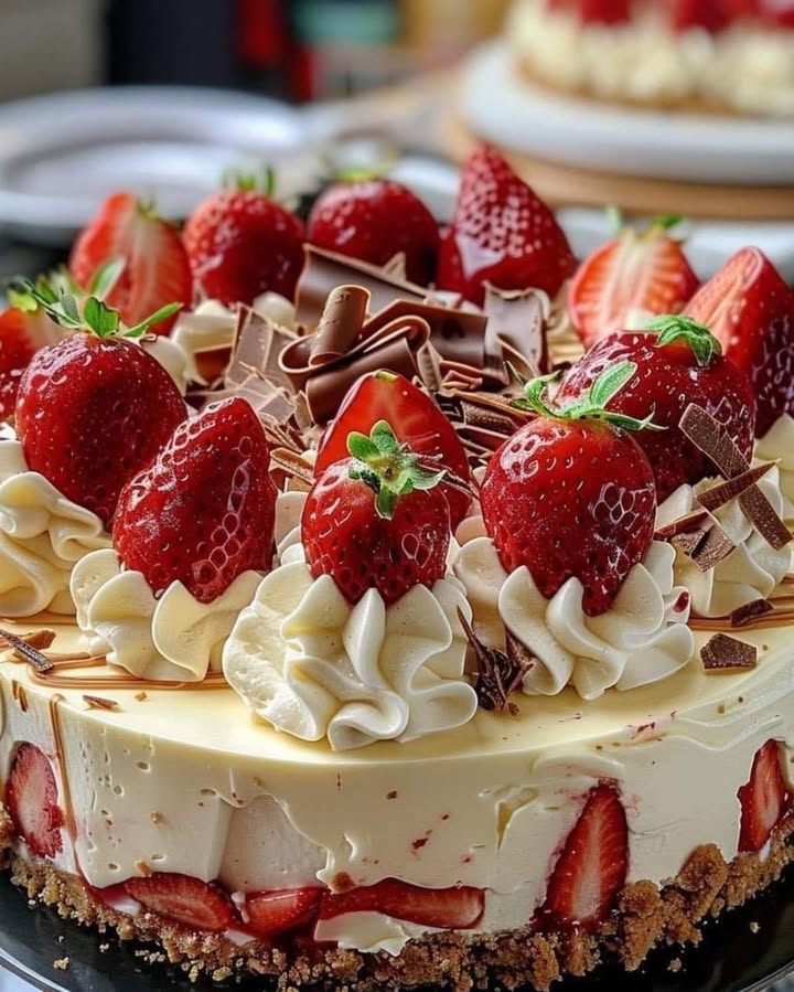 Strawberry White Chocolate Cheesecake