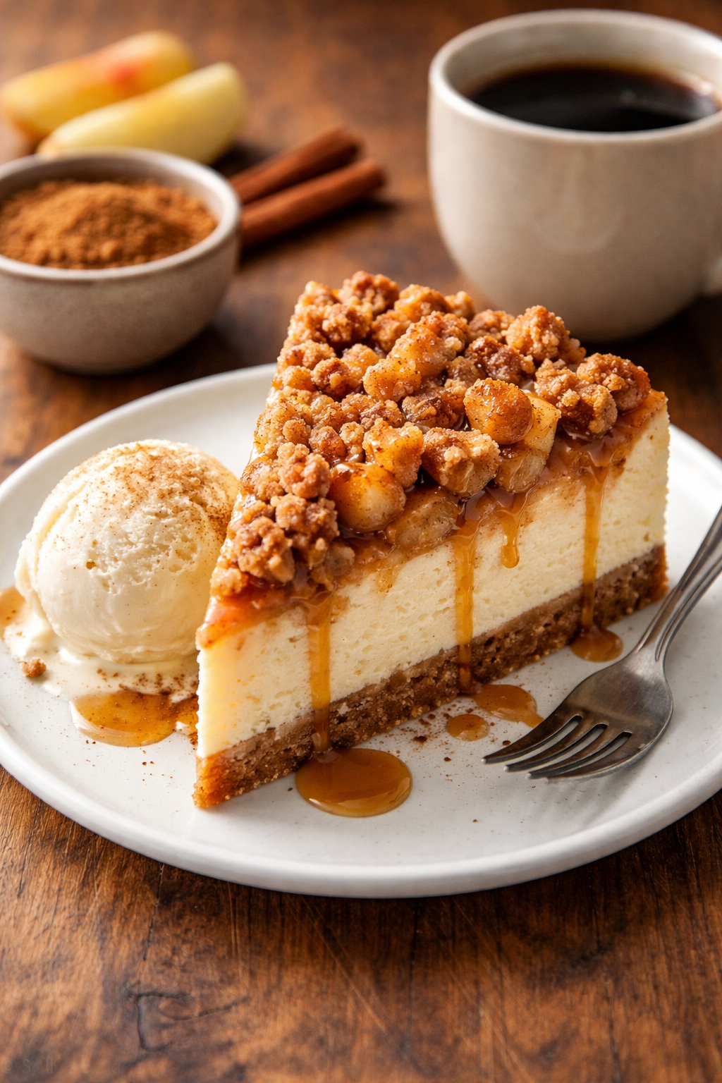 apple crumble cheesecake