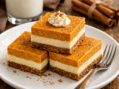 Delicious Pumpkin and Cheesecake Bars: A Perfect Fall Treat