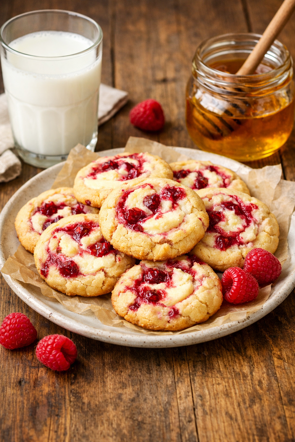 raspberry cheesecake cookies
