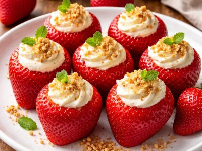 Delicious Strawberries Filled with Cheesecake: A Sweet and Creamy Treat