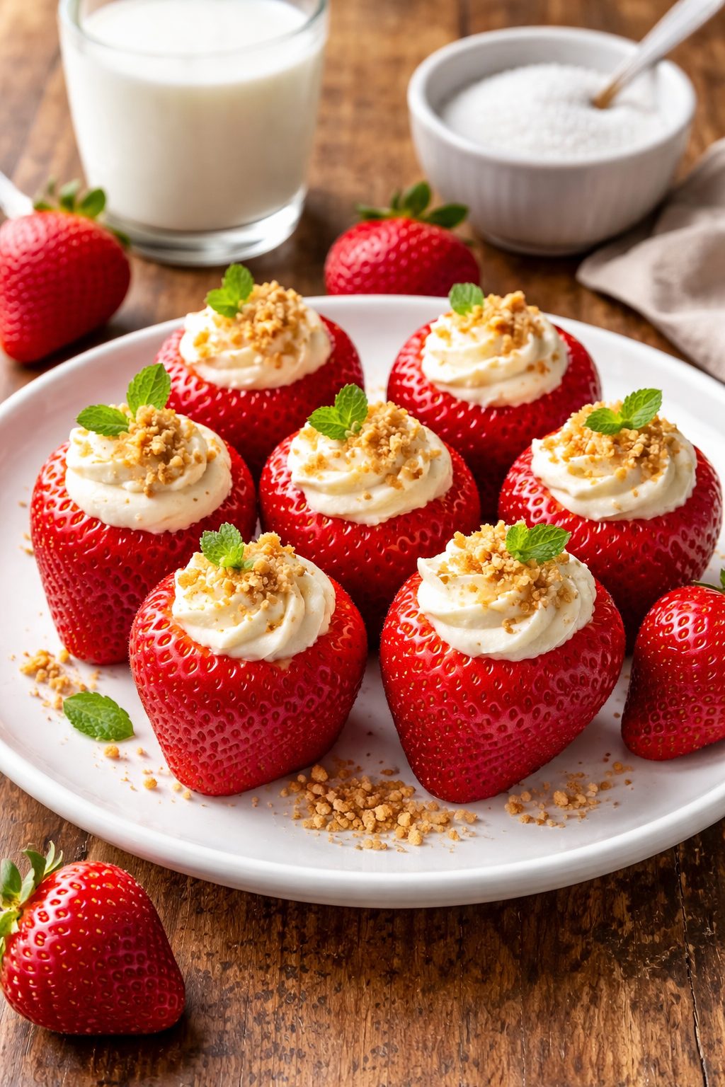 strawberries filled with cheesecake