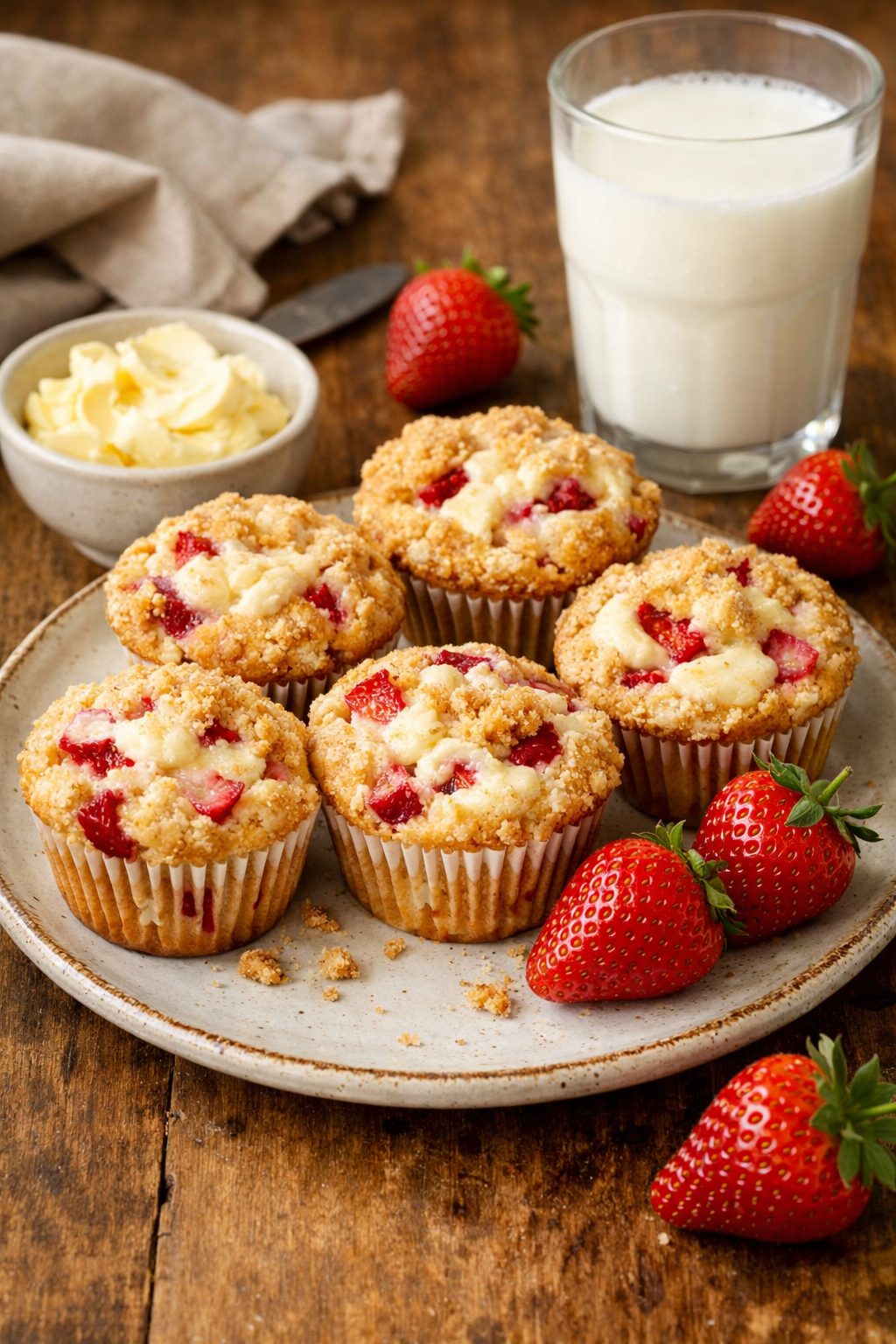 strawberry cheesecake muffins