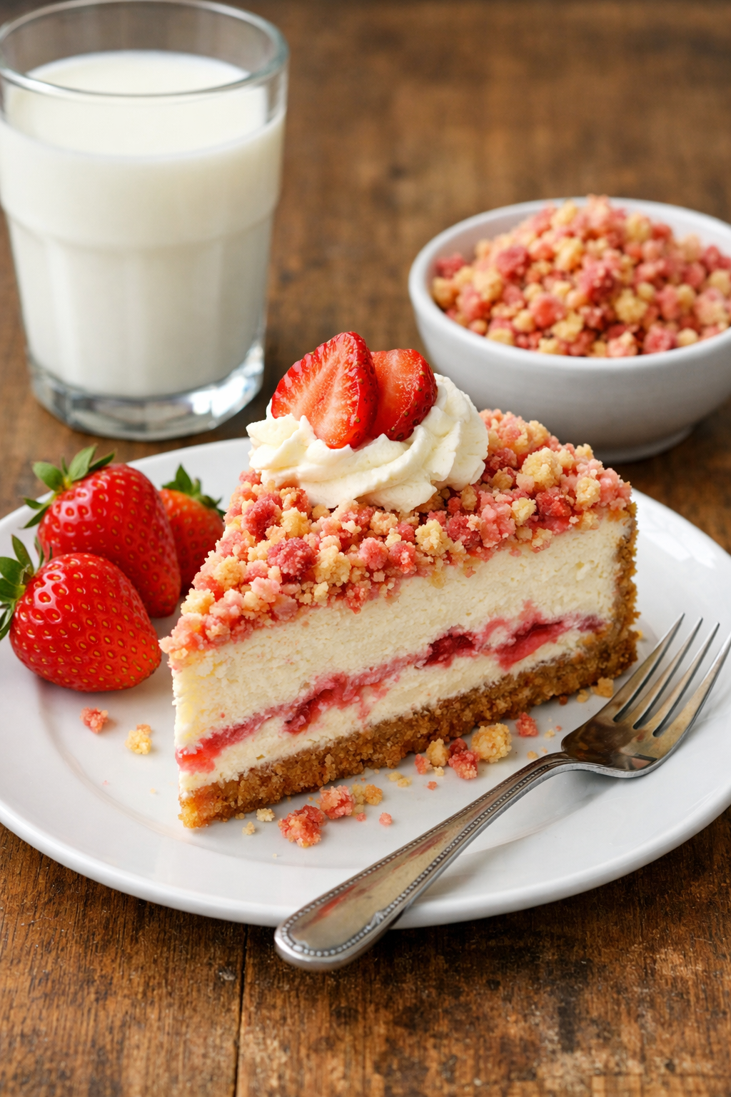 strawberry crunch cheesecake