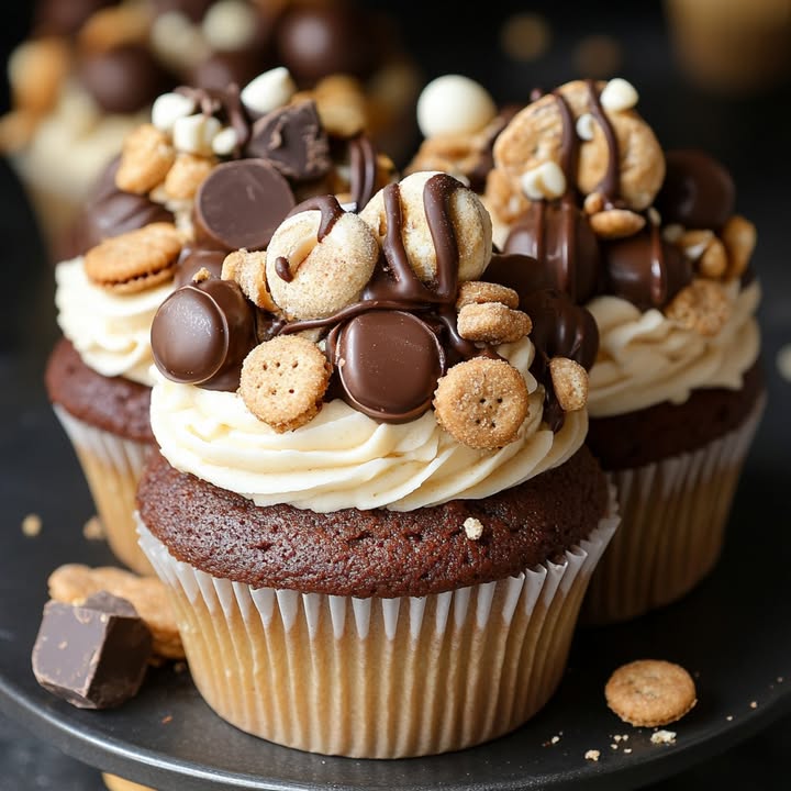 Nutter Butter Chocolate Cupcakes