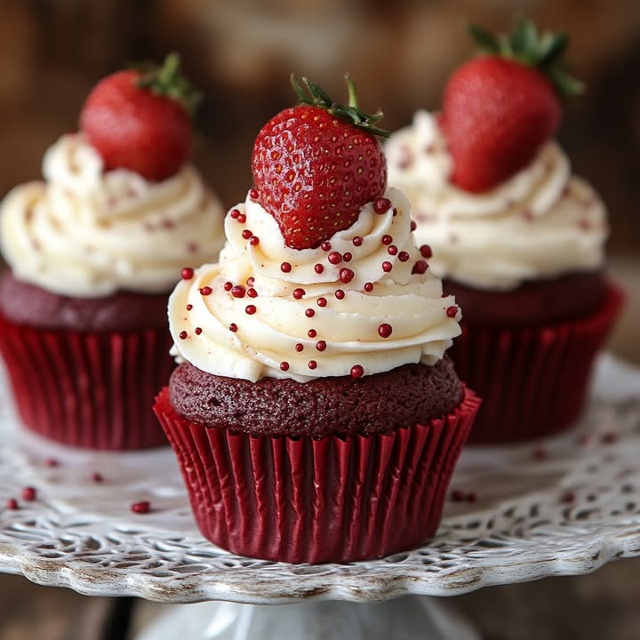 Strawberry Velvet Cupcakes