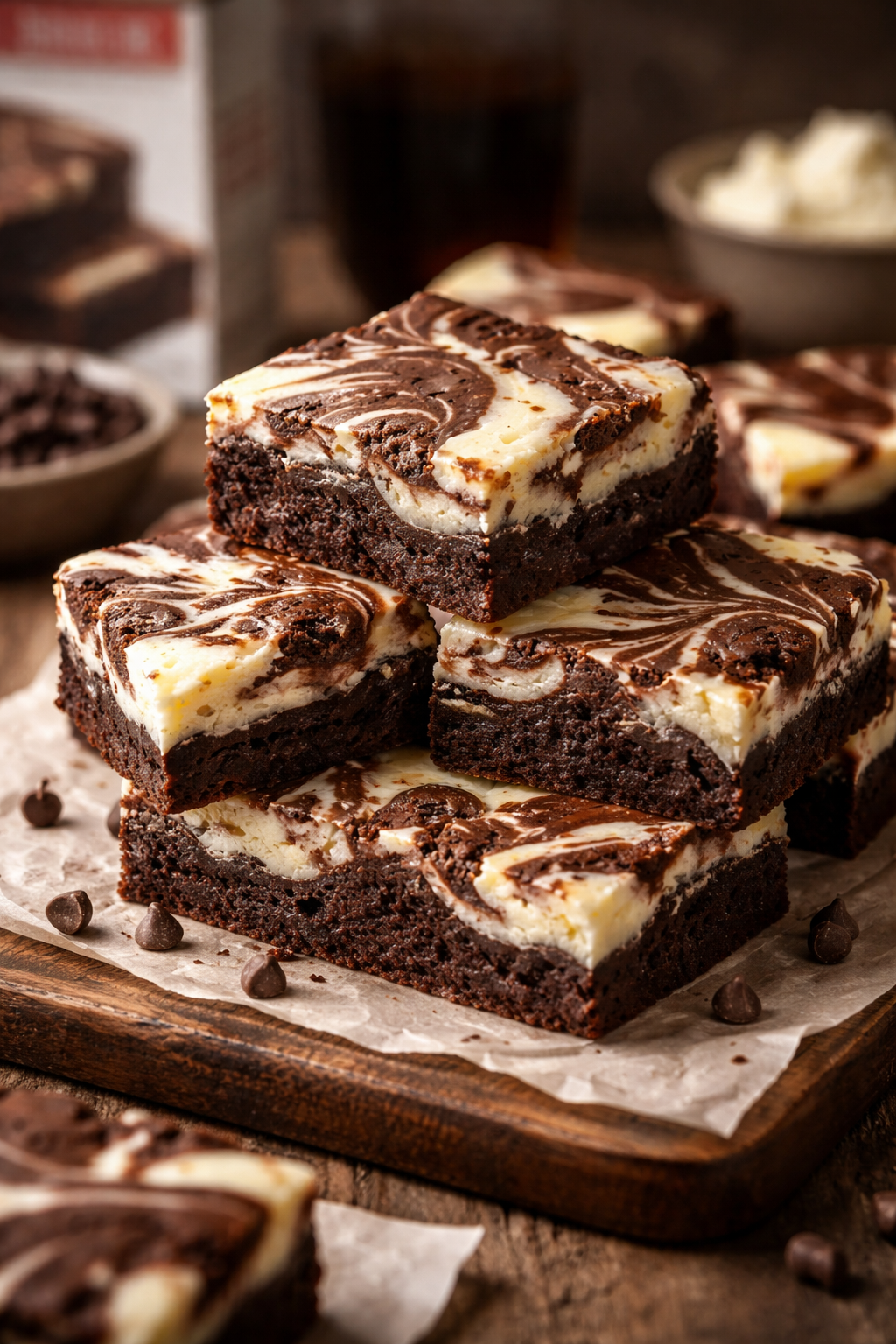 cream cheese brownies with box mix